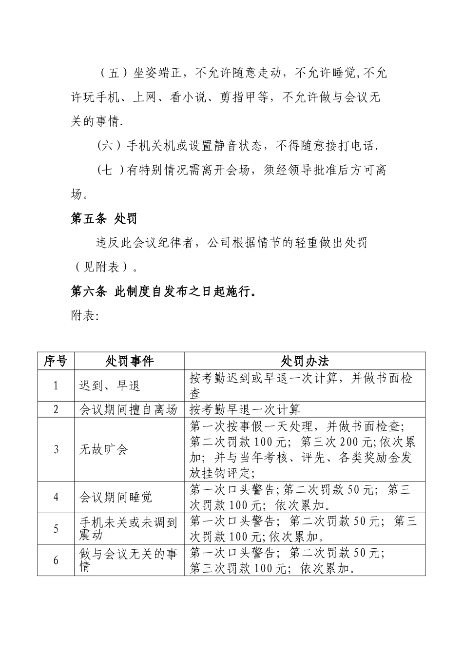 会议纪律管理制度05789_第2页