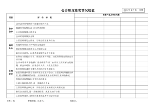 会诊制度落实情况检查
