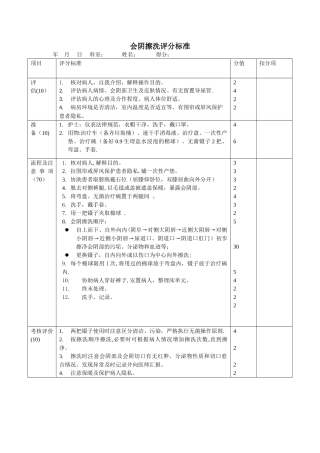 会阴擦洗评分标准