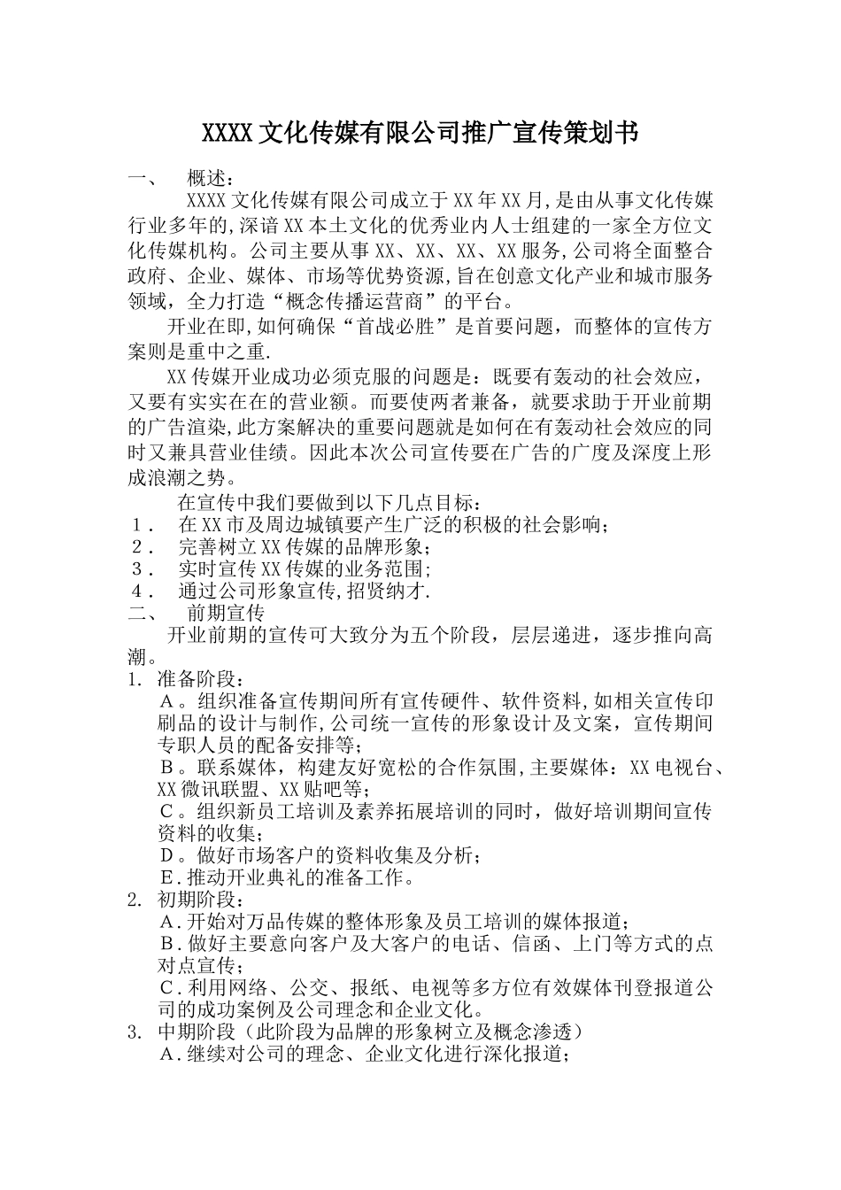 传媒公司前期宣传推广方案书_第1页
