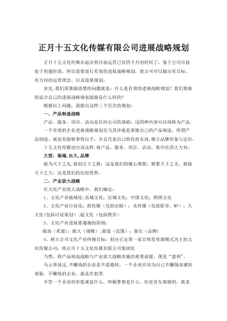 传媒有限公司发展战略规划