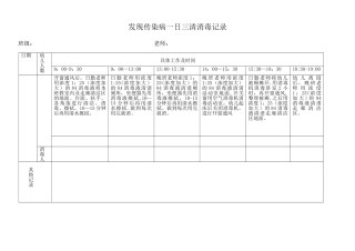 传染病消毒记录表格