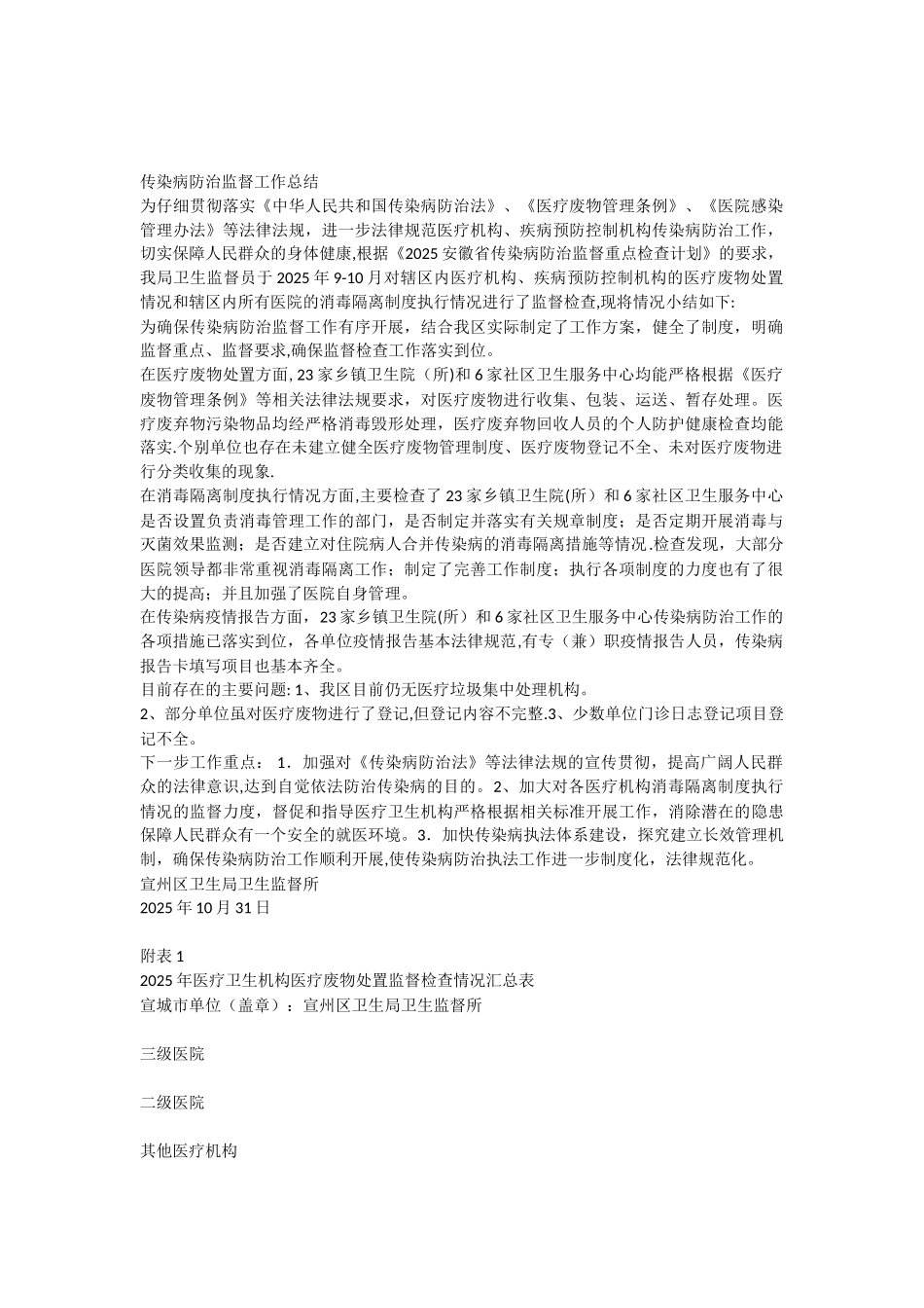 传染病防治卫生监督工作总结_第1页