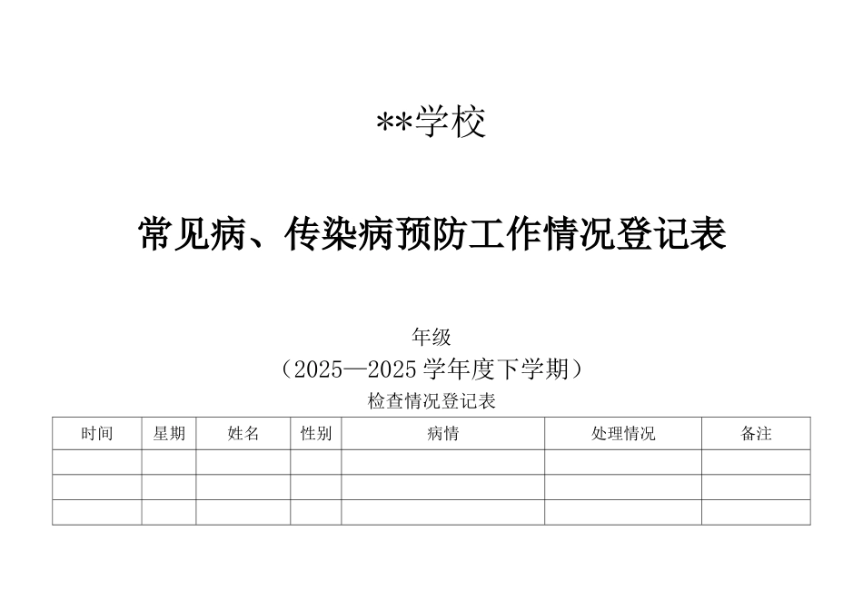 传染病防治工作检查登记表_第2页