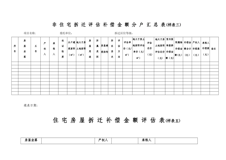 住-宅-拆-迁-评-估-补-偿-金-额-分-户-汇-总-表_第2页