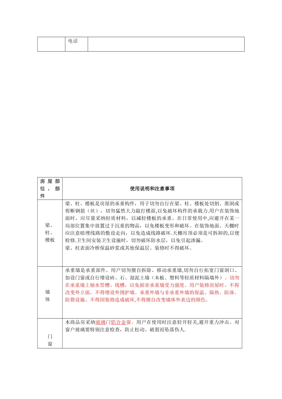 住宅使用说明书、住宅质量保证书_第3页