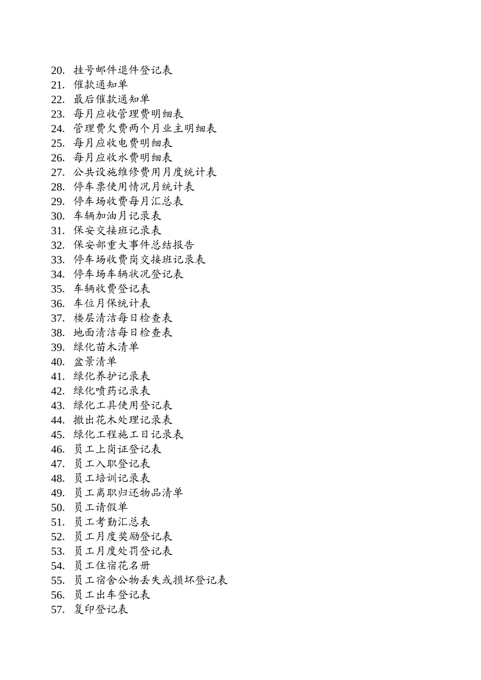 住宅小区物业管理表格93078_第3页