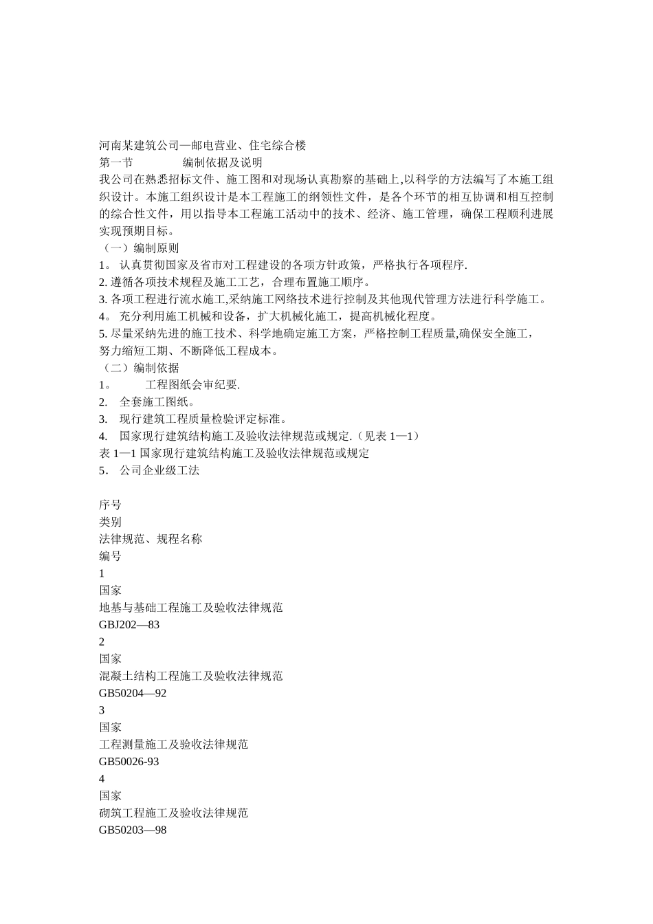 住宅工程施工组织设计方案_第1页