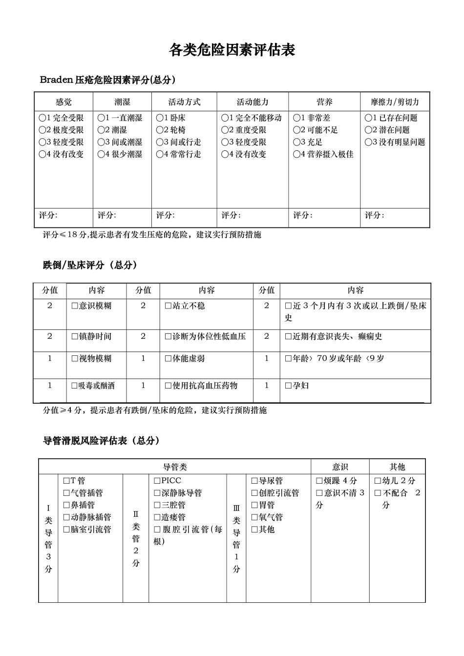 住院患者入院护理评估表_第2页