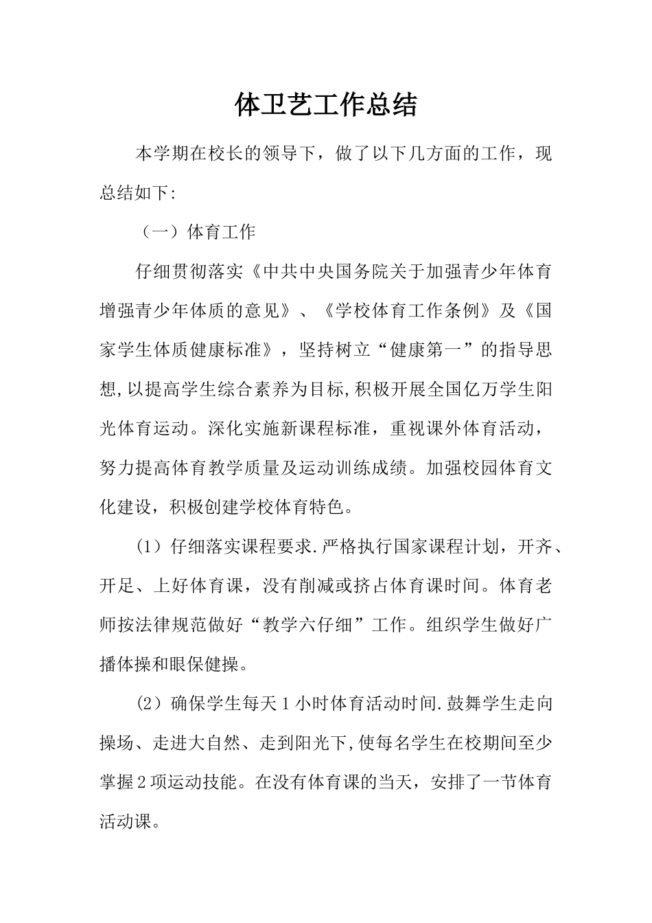 体卫艺工作总结_第1页