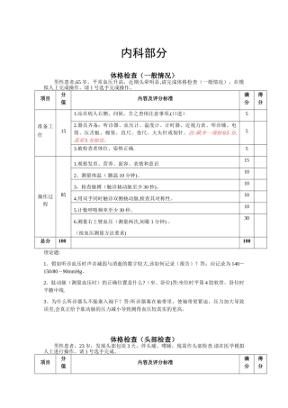 体格检查、临床技能操作标准手册