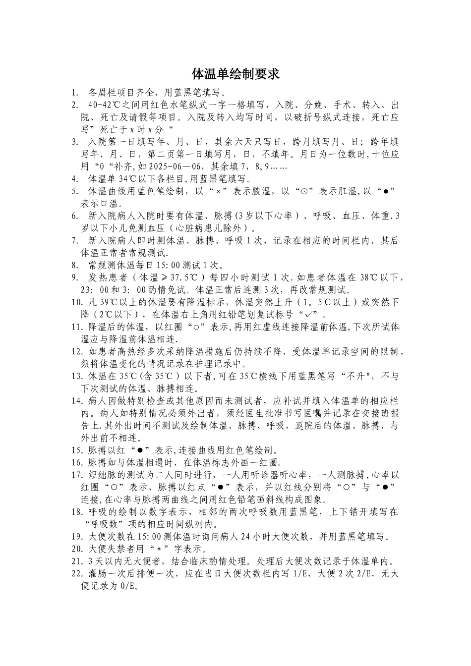 体温单绘制要求_第1页