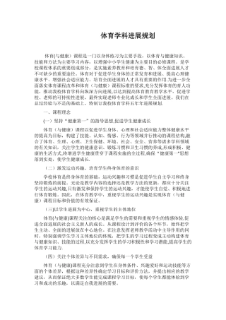 体育学科发展规划