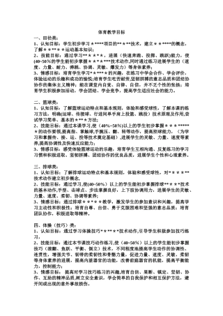 体育教学教学目标
