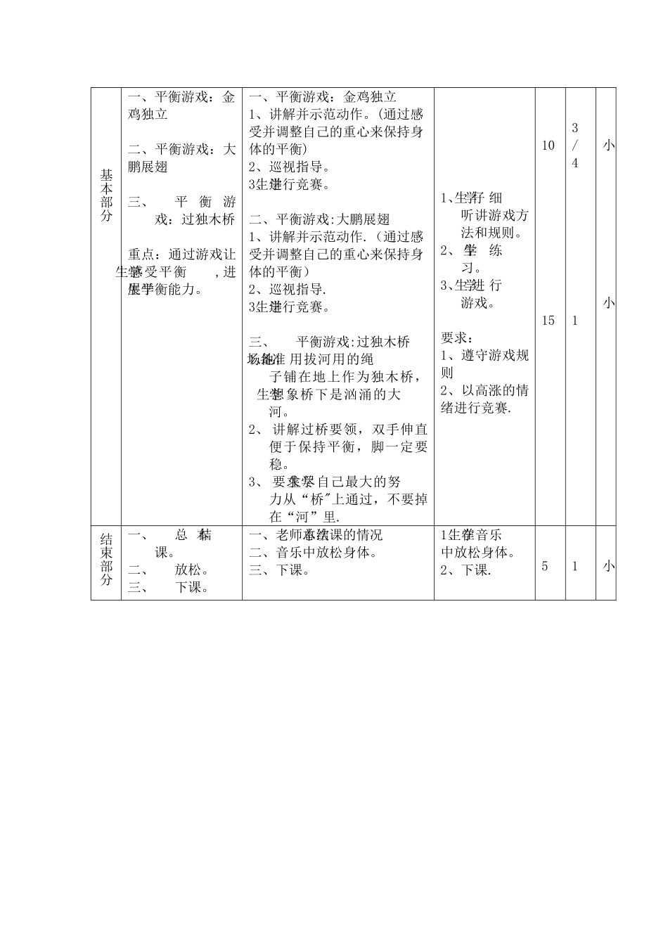 体育课《身体平衡》教案_第2页