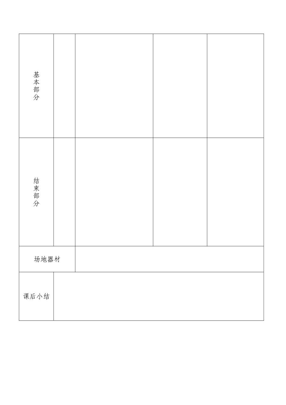 体育课教案表格模版_第2页