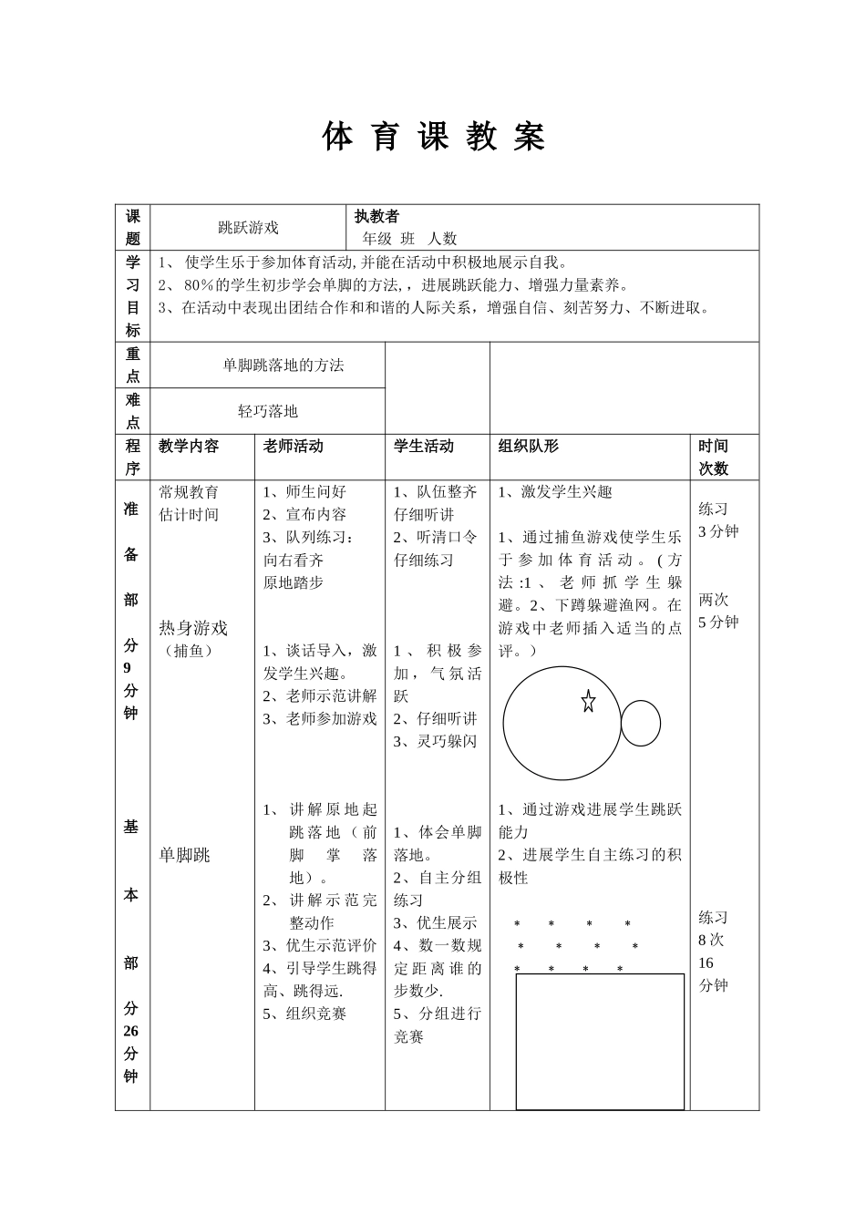 体育课跳跃游戏教案_第1页
