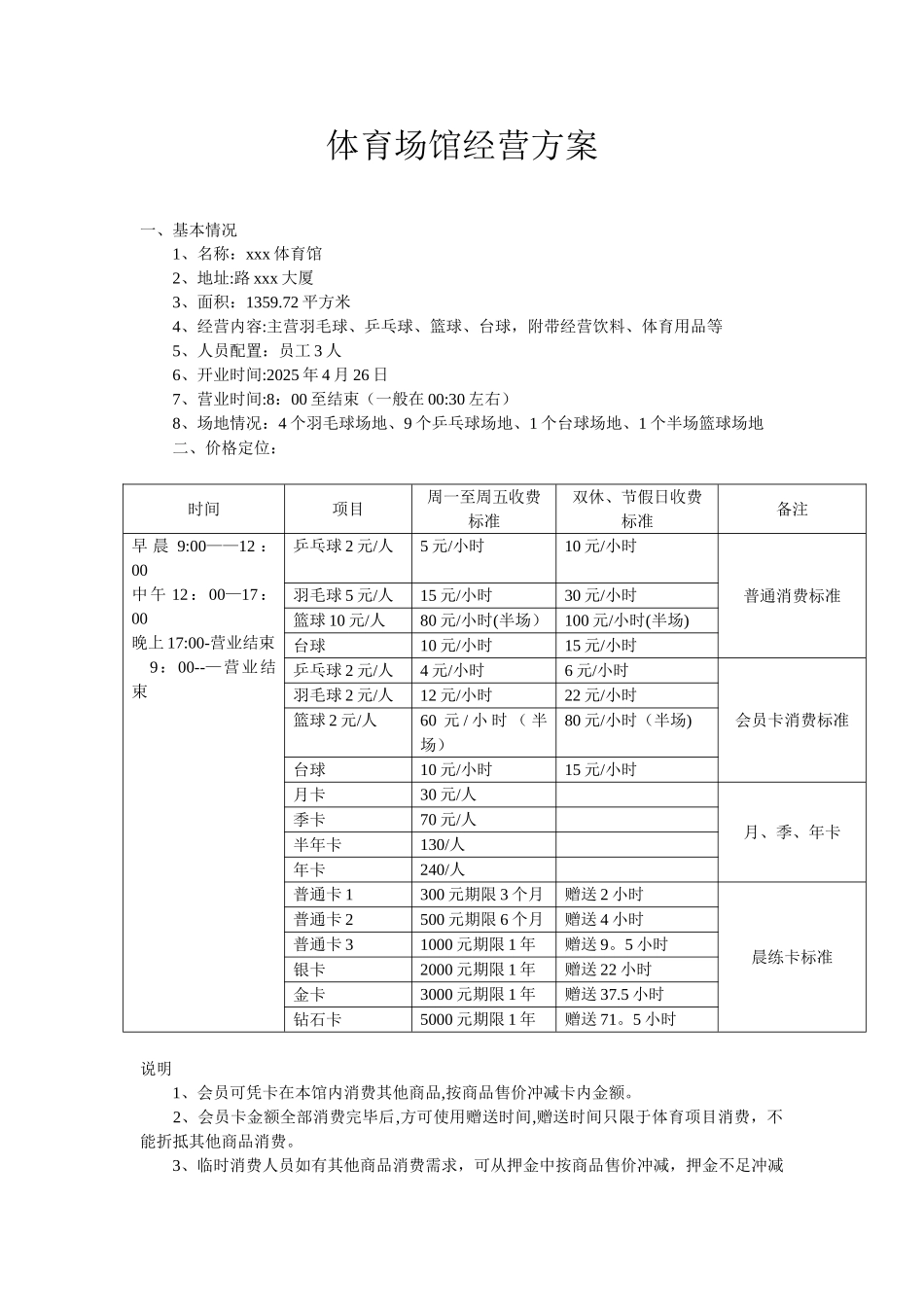 体育馆经营方案_第1页