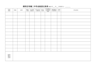 作业检查记录表