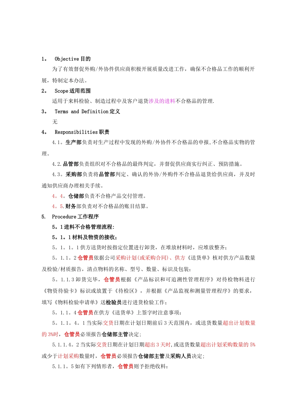 供应商不合格品处理管理办法_第2页