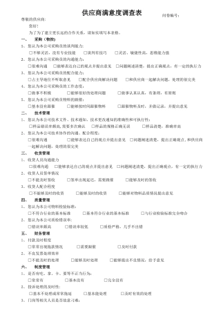 供应商满意度调查