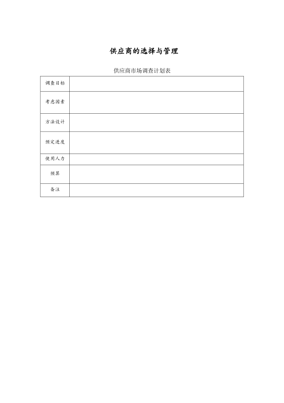 供应商的选择表格模板_第1页