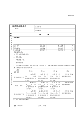 供应商考察报告