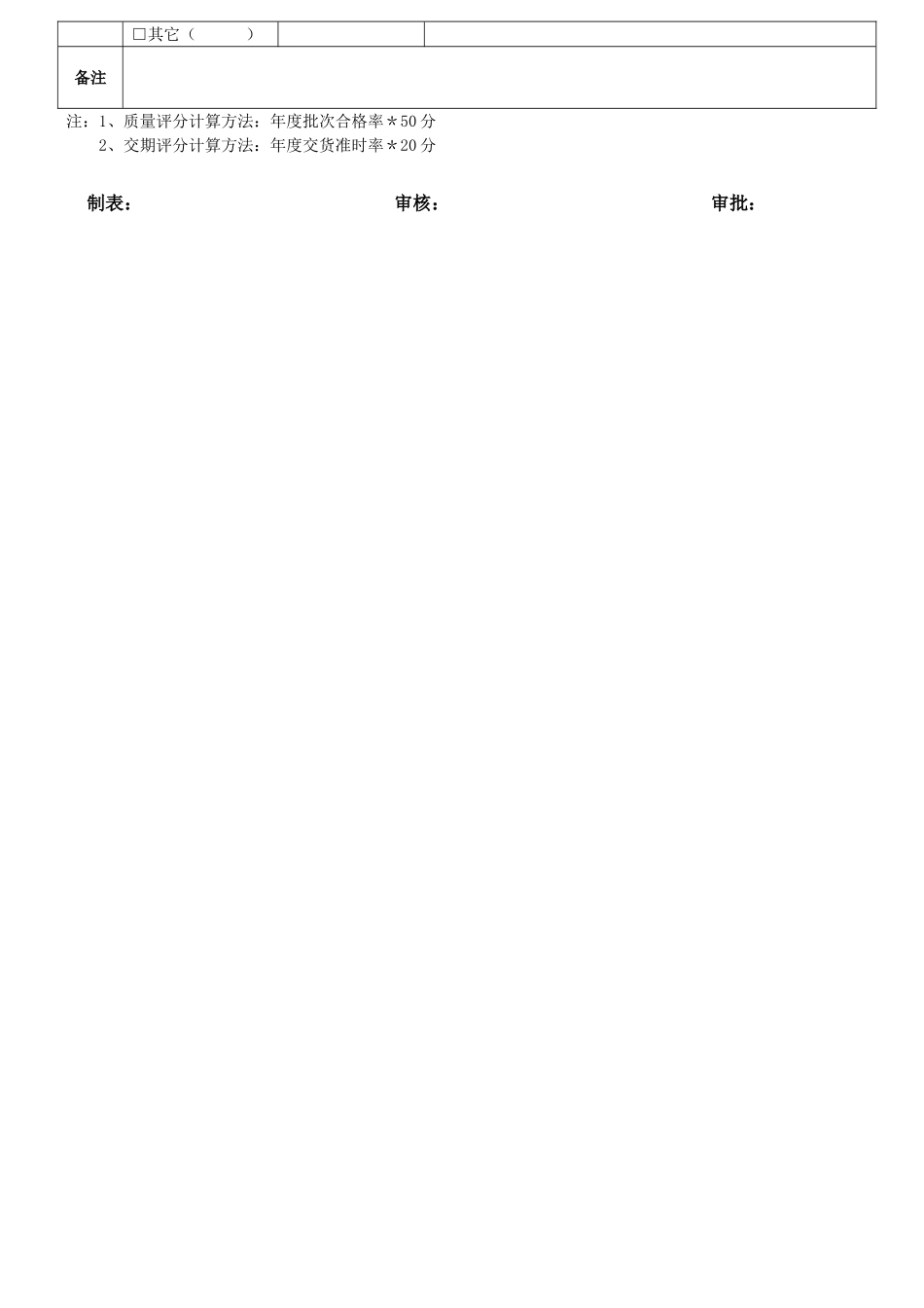 供应商评价考核表_第2页