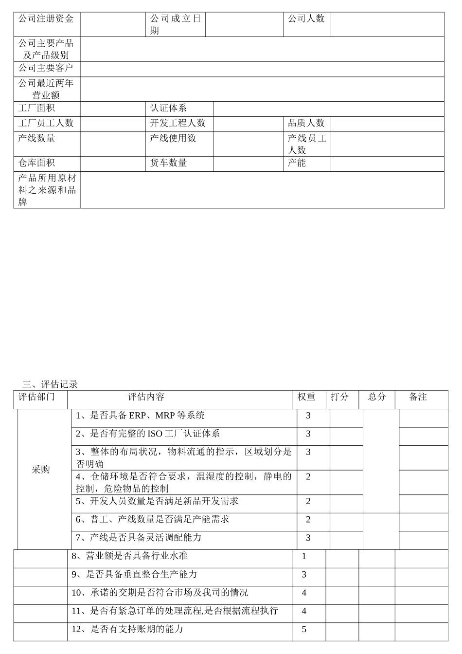 供应商评估表范本44433_第2页