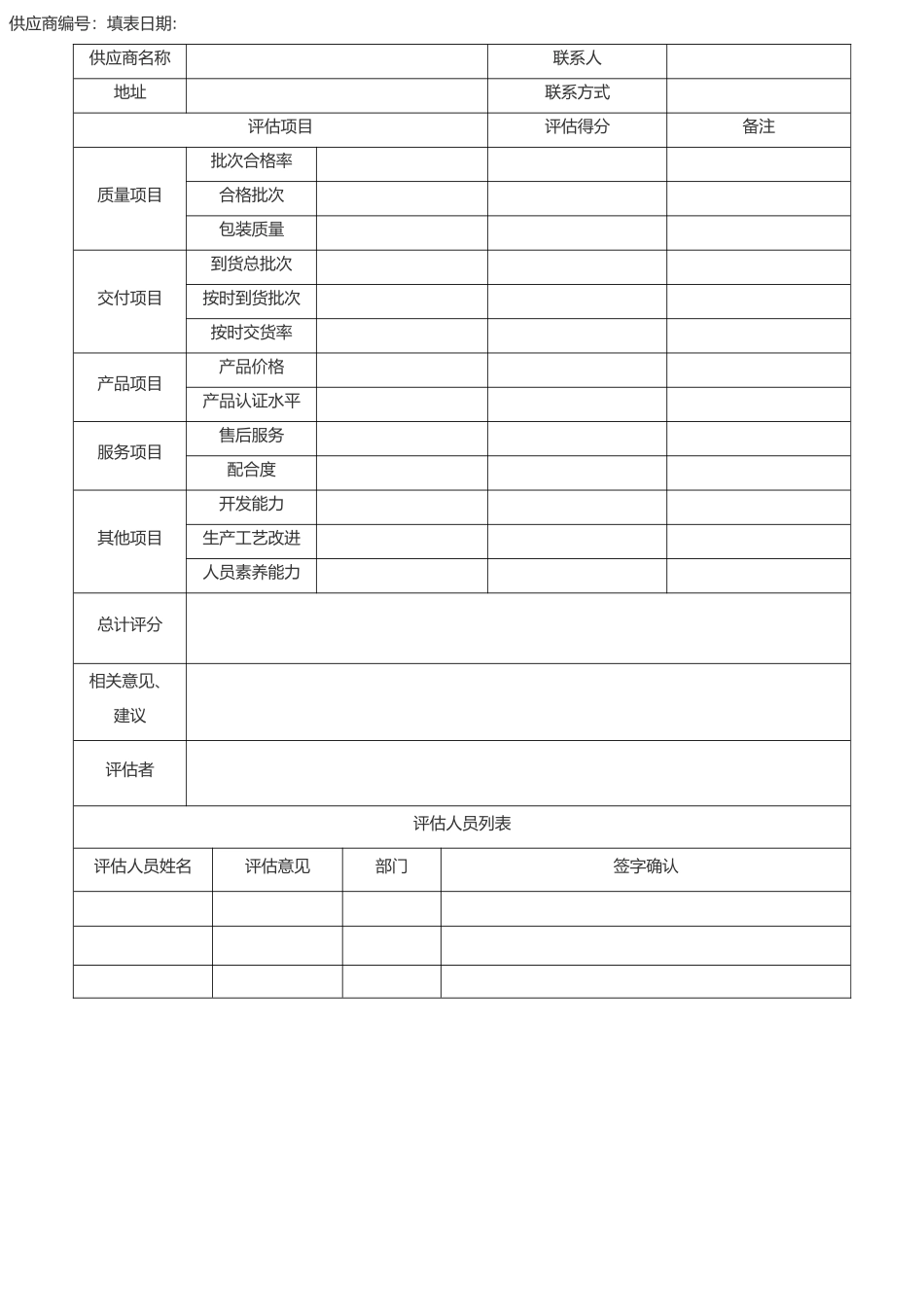 供应商评估表总版_第3页