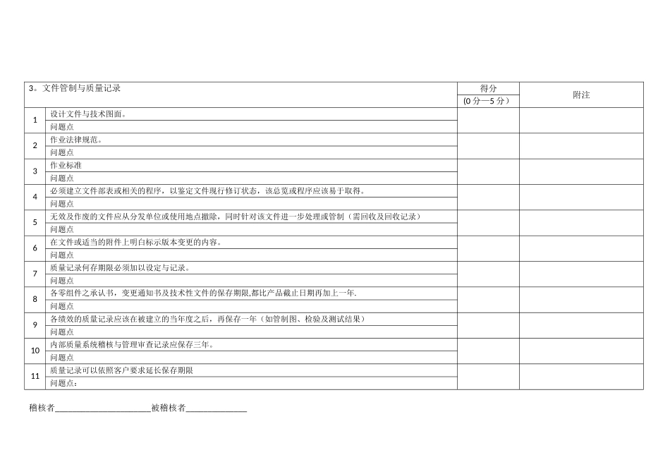 供应商质量体系系统评估表_第3页