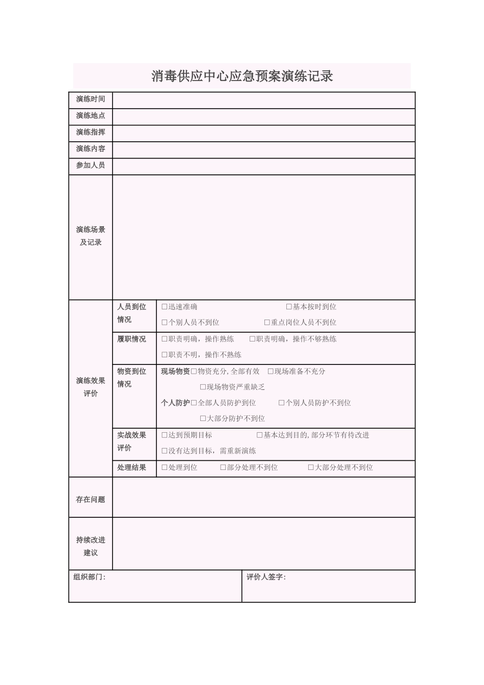 供应室应急预案演练记录_第1页