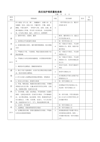 供应室护理质量检查表