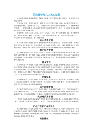 供应链管理八大核心过程
