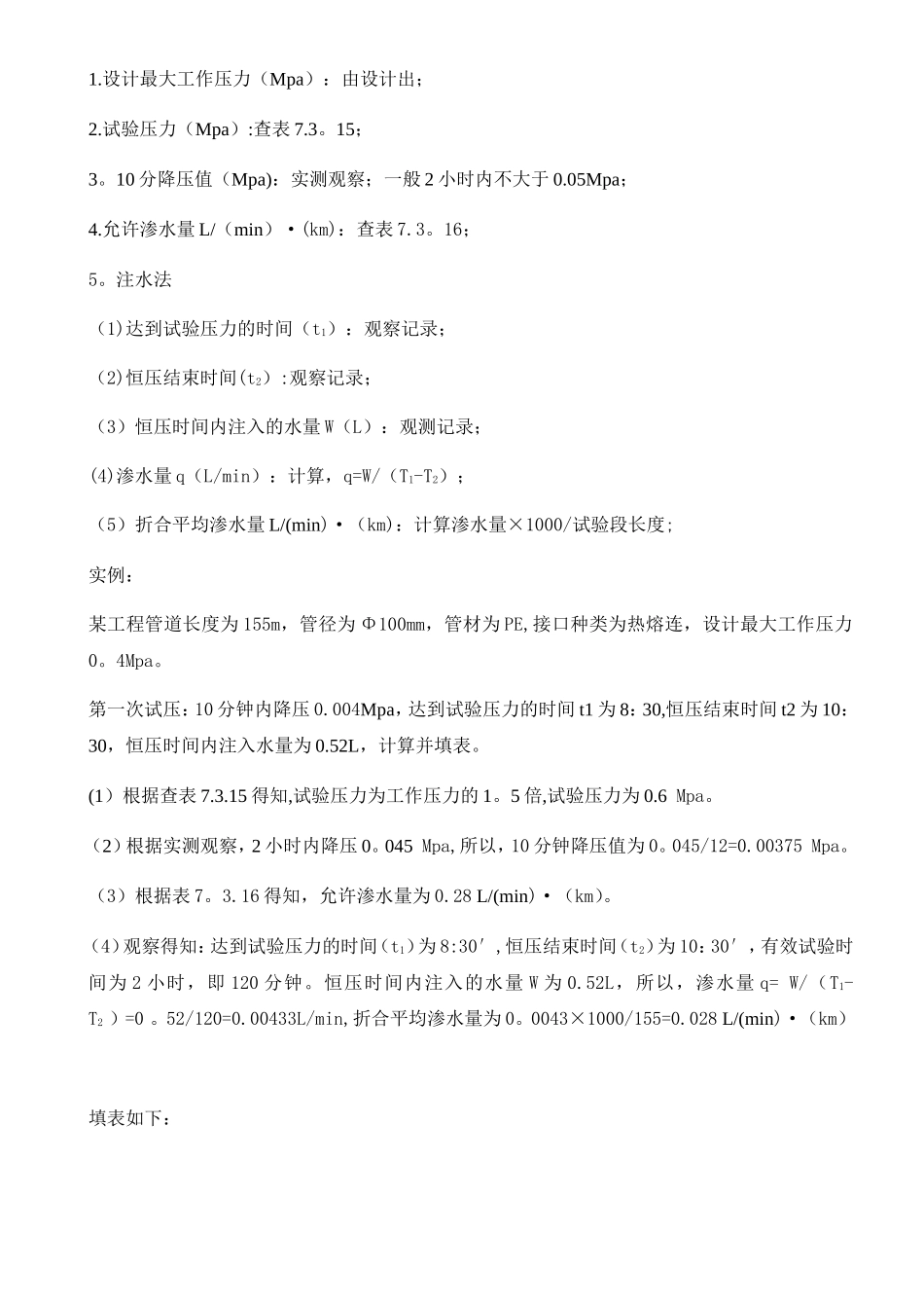 供水管道水压试验记录表_第2页