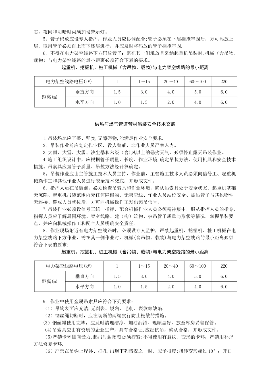 供热与燃气管道管材吊运施工安全技术交底_第2页
