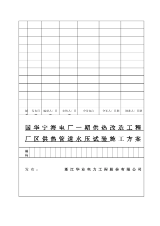 供热管道水压试验方案2