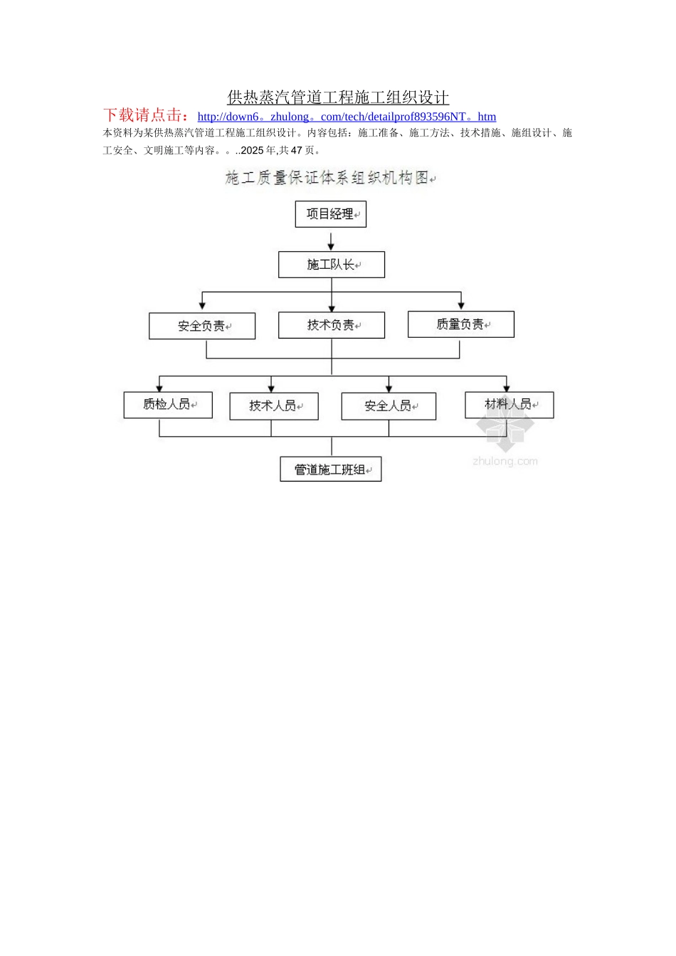 供热蒸汽管道工程施工组织设计_第1页