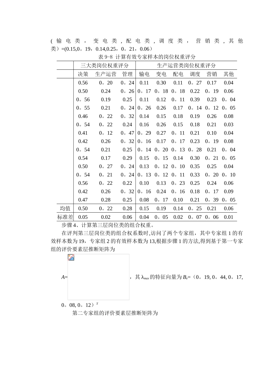 供电公司岗位价值贡献度模型_第3页