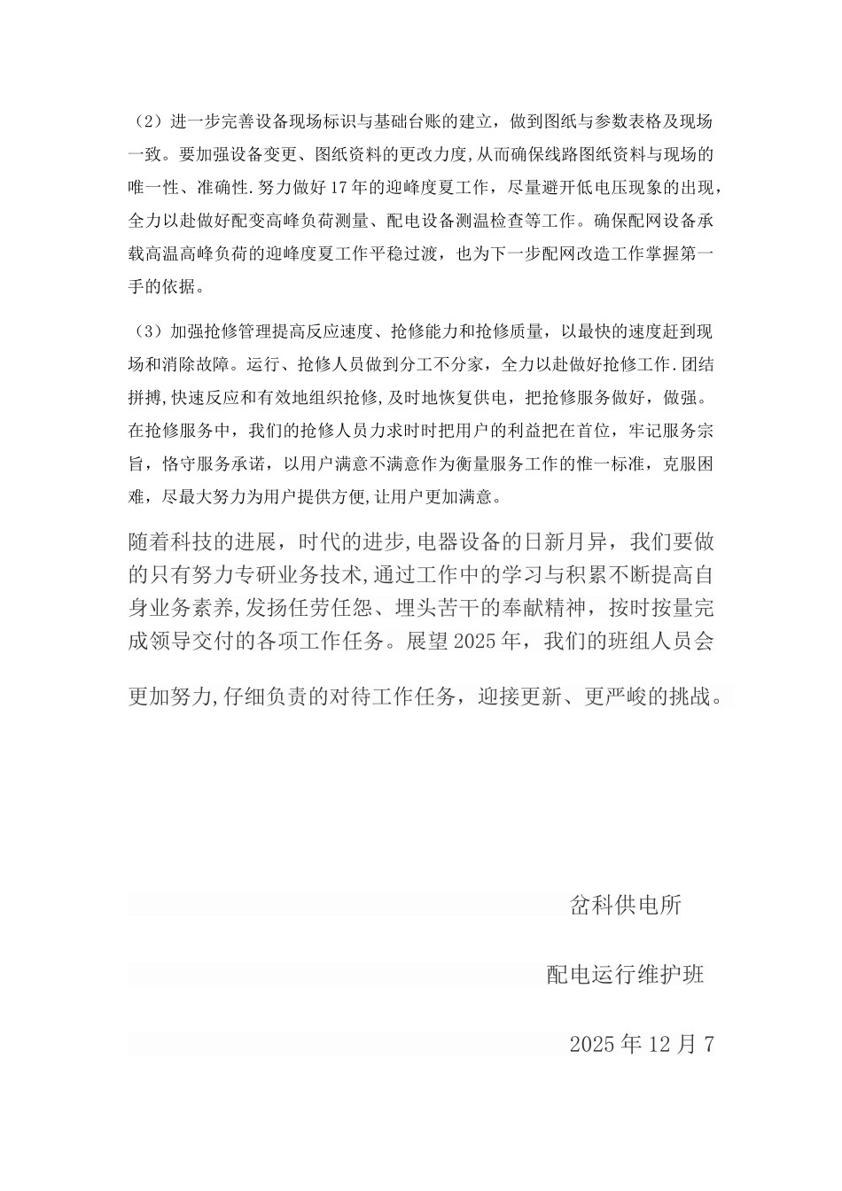 供电所配电班年终总结_第3页