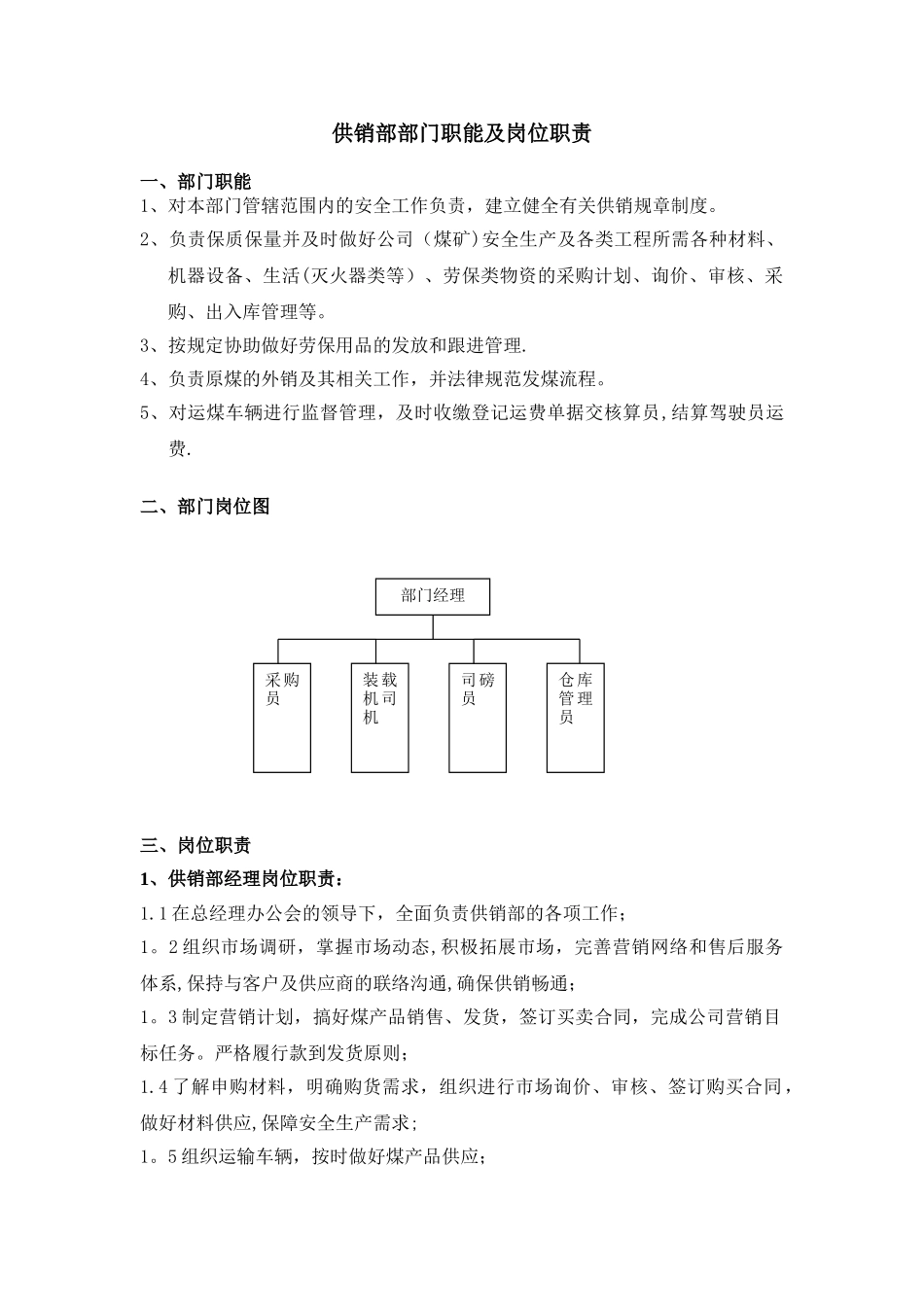 供销部部门职能及岗位职责6.11_第1页