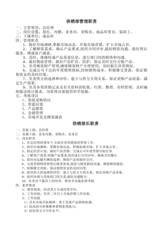 供销部管理职责