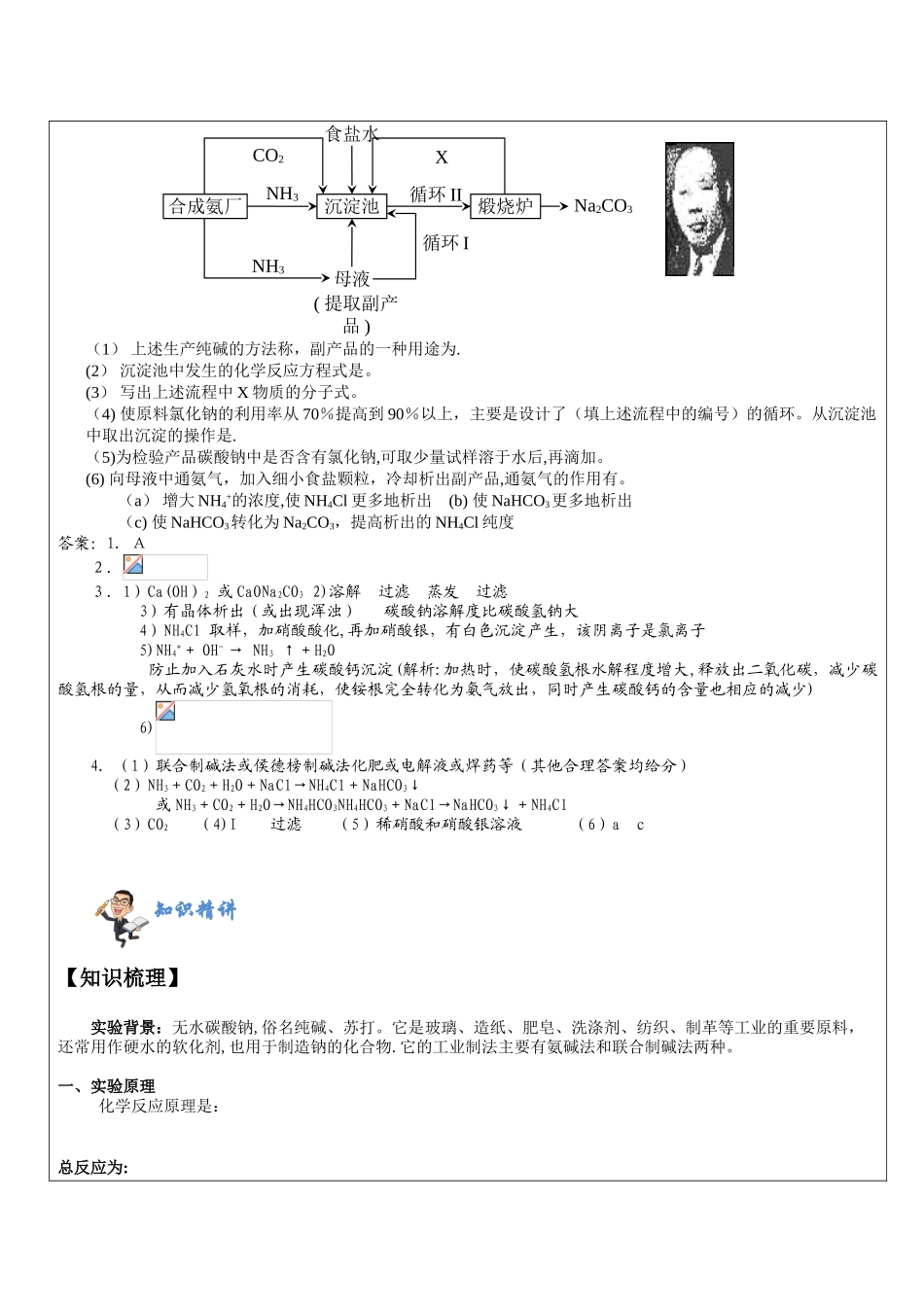 侯式制碱法原理与简单流程_第2页