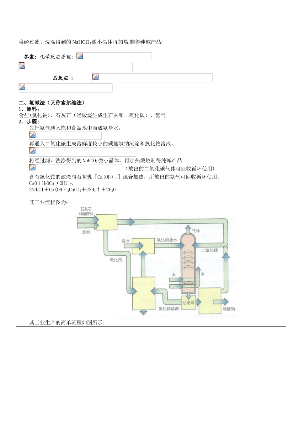 侯式制碱法原理与简单流程_第3页