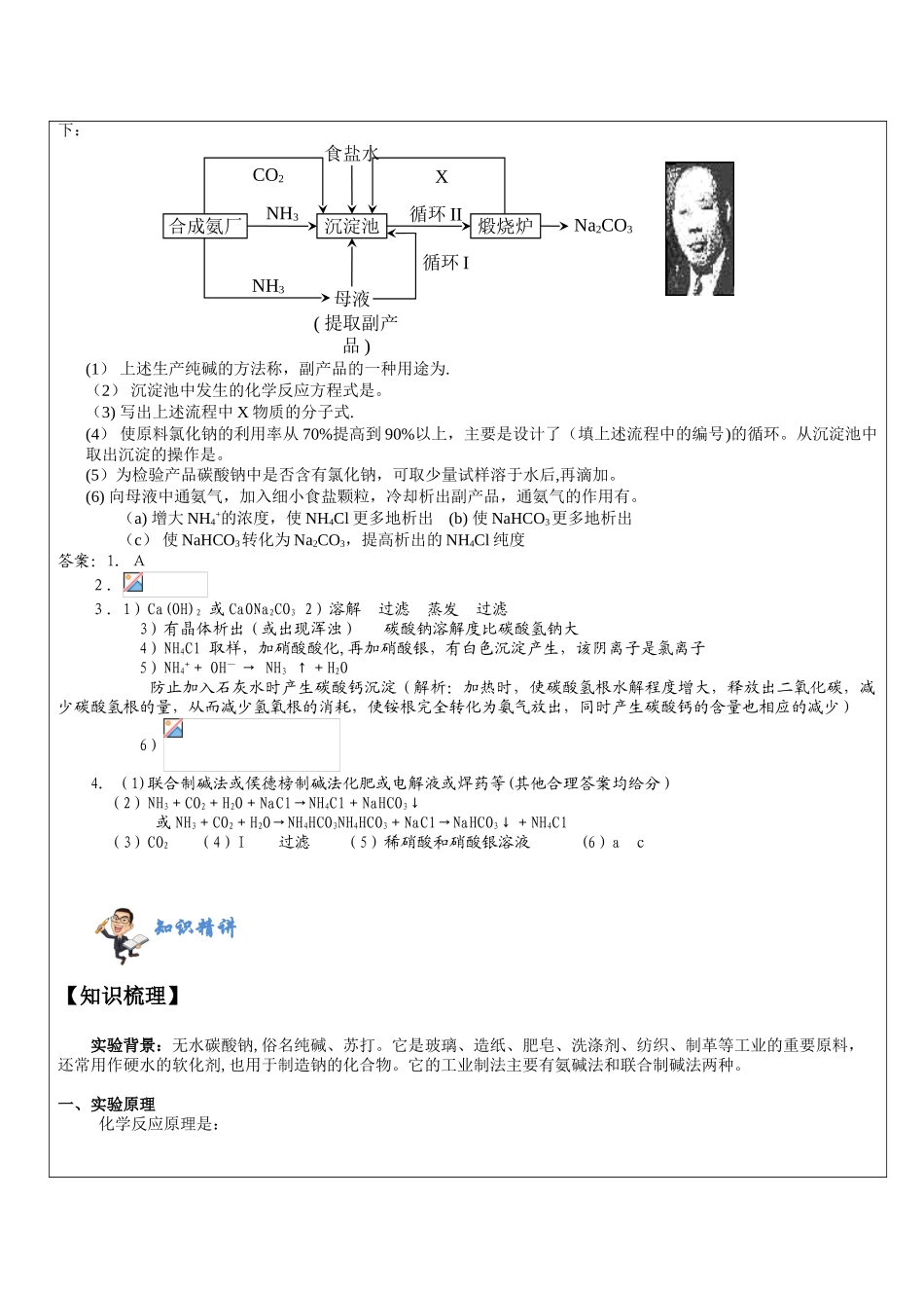 侯式制碱法原理和简单流程_第2页