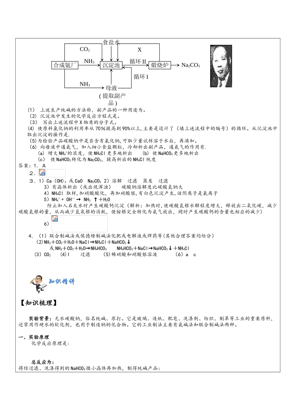 侯式制碱法原理与简单流程图_第2页