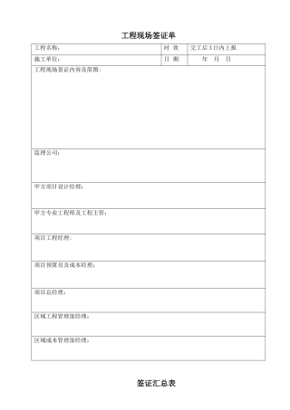俊发集团区域公司工程类表格