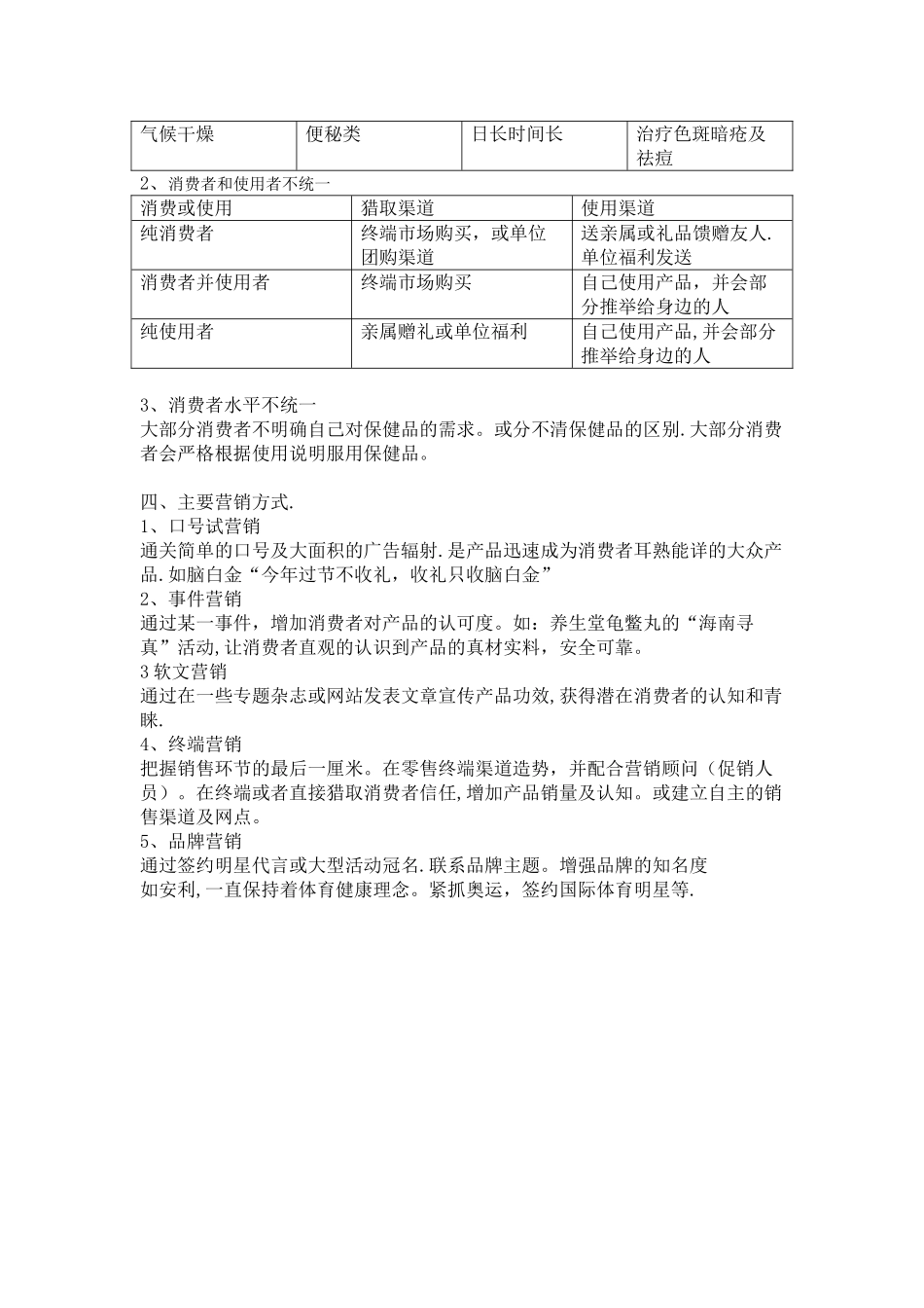 保健品市场及营销方案总结_第2页