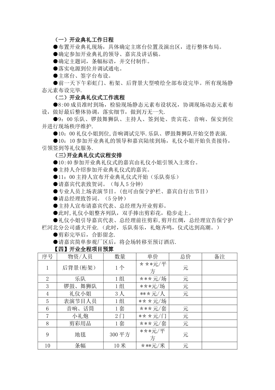 保宁护栏河北分公司开业庆典策划方案_第2页