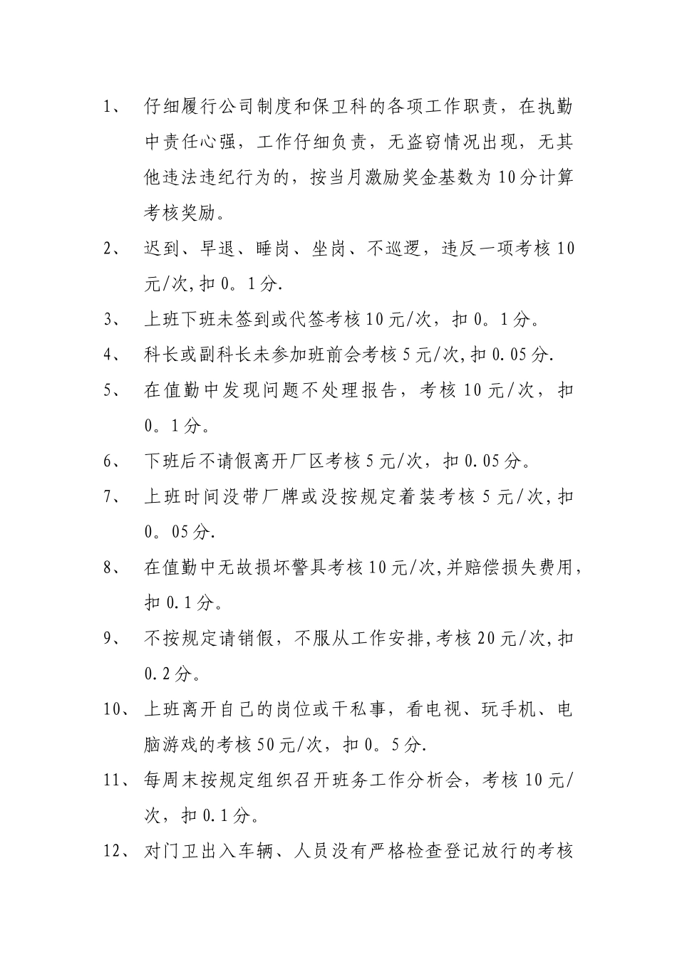 保安人员岗位考核办法_第2页